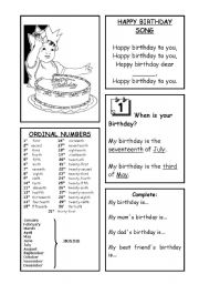 English Worksheet: WHEN IS YOUR BIRTHDAY?