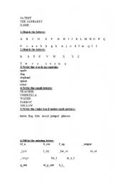 English worksheet: Letters of the alphabet