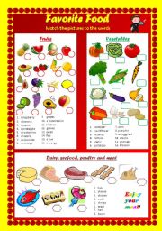 English Worksheet: Food Pictunary