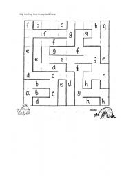 English Worksheet: ABC Maze