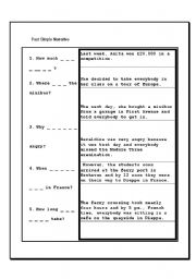 English worksheet: past simple narrative