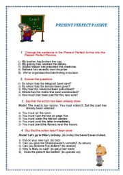 English Worksheet: present perfect passive