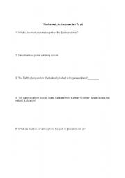 English Worksheet: An Incovenient Truth