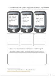 English Worksheet: Text Messaging B & C