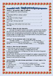 English Worksheet: Remedial work: simple past and past progressive