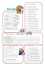 English Worksheet: TO HAVE