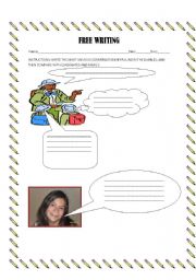 English worksheet: Free writing