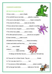 English Worksheet: POSSESSIVES