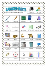 English Worksheet: Classroom objects 2