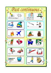 English Worksheet: Past continuous 