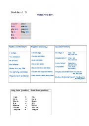 English Worksheet: to be