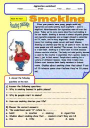 English Worksheet: smoking