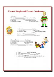 English Worksheet: Present Simple and Present Continuous