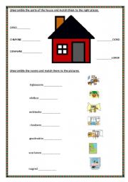 English Worksheet: House, rooms and furniture