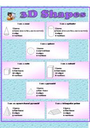 English Worksheet: 3D SHAPES