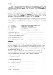 English Worksheet: Readings