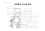 Body parts The Simpsons - ESL worksheet by ladydeath