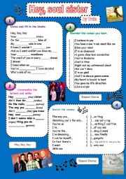 English Worksheet: Hey, sould sister - Train