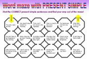 PRESENT SIMPLE MAZE