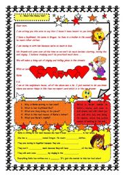 English Worksheet: Reading comprehension - a short funny story