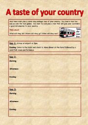 English Worksheet: A taste of your country