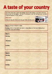 English Worksheet: A taste of your country