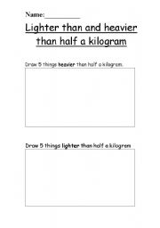 English Worksheet: Introducing half kilogram