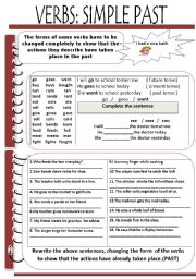 English Worksheet: VERBS:  SIMPLE PAST