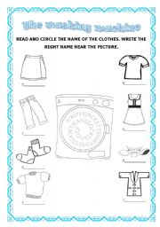 English Worksheet: The washing machine