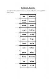 English Worksheet: Past Simple - A domino