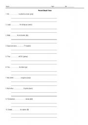 English worksheet: present simple