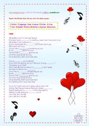 English Worksheet: A SONG: TALK BY COLDPLAY