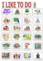 English Worksheet: I LIKE TO DO: :