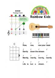 English Worksheet: Ukulele class For kids Lesson 1 Tuning 