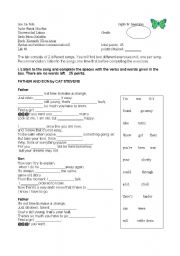 English worksheet: Filling the blanks quiz (songs)