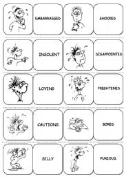English Worksheet: Feelings and Emotions DOMINOES