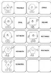 English Worksheet: Shapes DOMINOES