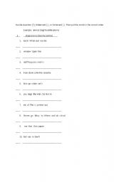 English Worksheet: Questions, Statements, and Commands