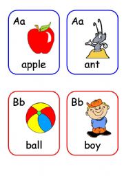 English Worksheet: Alphabet words flashcards PART 1