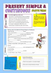 English Worksheet: resent simple and continuous with stative verbs