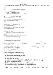 English worksheets: lyrics of song another day in paradise