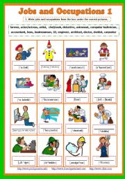 English Worksheet: Jobs and Occupations with transcription Part 1/5 + KEY (fully editable)