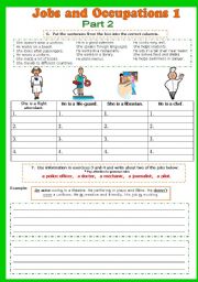 English Worksheet: Jobs and Occupations 2/5 + Game (fully editable)