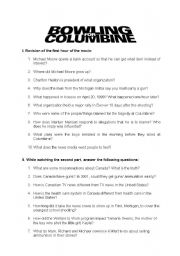 English Worksheet: Bowling for Columbine - observation sheet