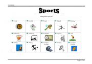English Worksheet: Sports