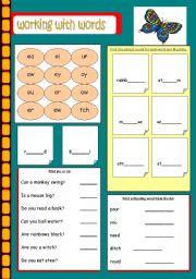 English Worksheet: Working with words