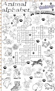 English Worksheet: animal alphabet