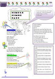 Simple Simon says (Song and game) (2 pages)