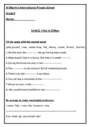 English worksheet: vocab and time 