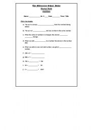 English worksheet: work sheet